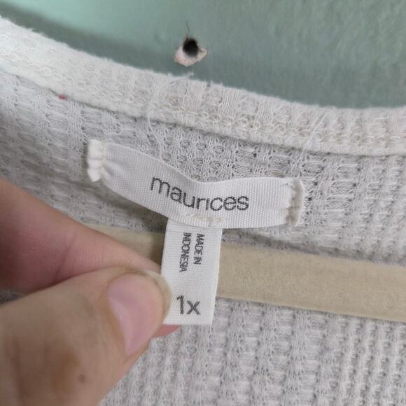 Maurices Womens Heartland Henley Fair Isle Long Sleeve Tee Size 1X Thermal Boho - Picture 3 of 6